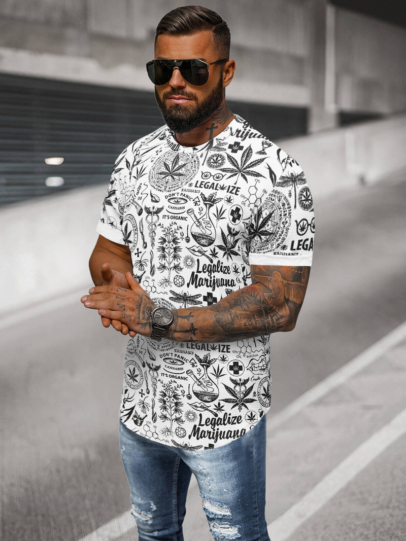 Tricou bărbați alb OZONEE O/P1347