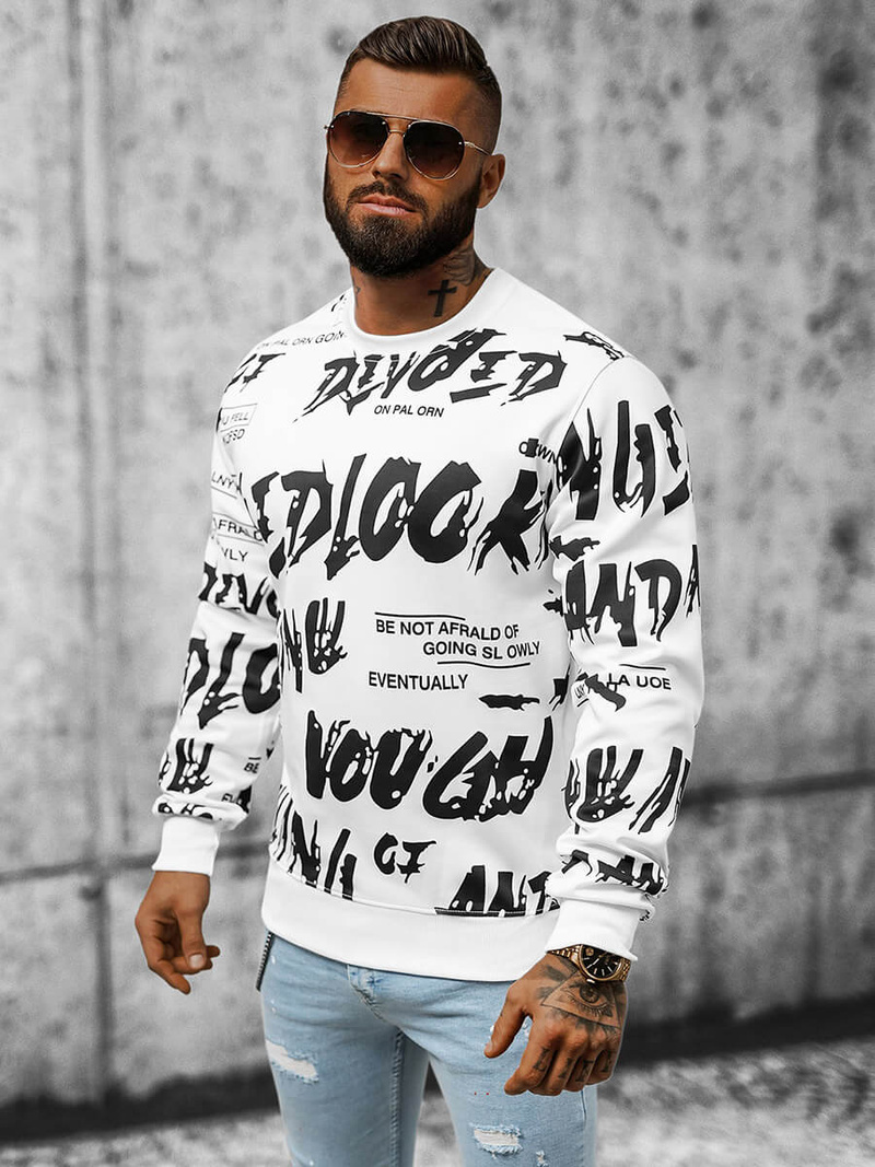 Hanorac bărbați alb OZONEE JS/8B1107/1