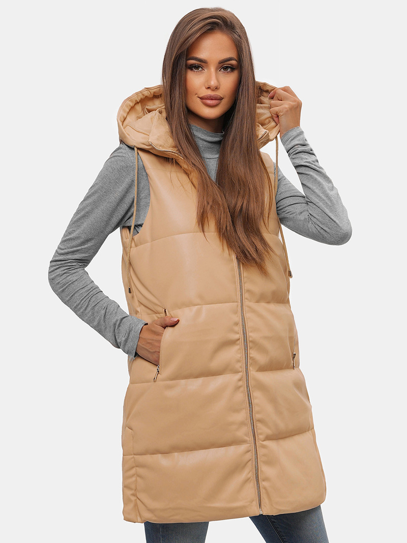 Vestă femei bej OZONEE O/AY756