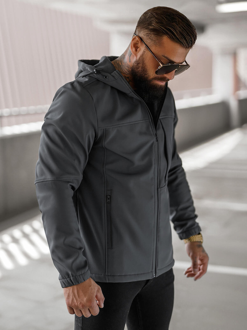 Jachetă bărbați softshell antracit OZONEE JS/27B6523/5Z