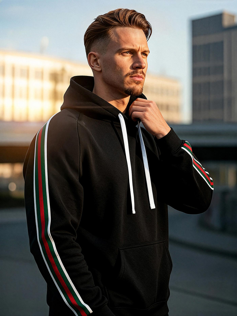 Hanorac bărbați negru OZONEE JS/8B1731/3