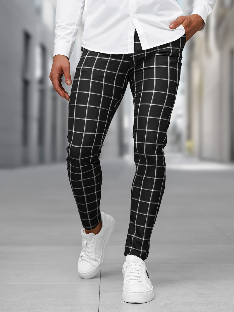 Pantaloni chino bărbaţi negri OZONEE DJ/5522Z