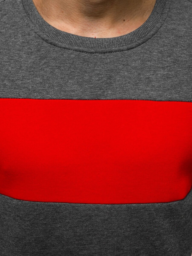 Hanorac bărbați antracit-roșu OZONEE JS/2021/18