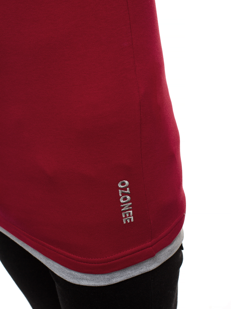 Tricou cu glugă bărbați bordo OZONEE O/1273Z