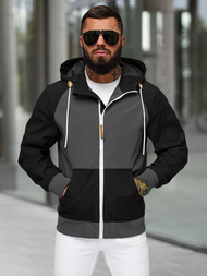 Jachetă de primăvară bărbați neagră OZONEE JS/5M3213/392