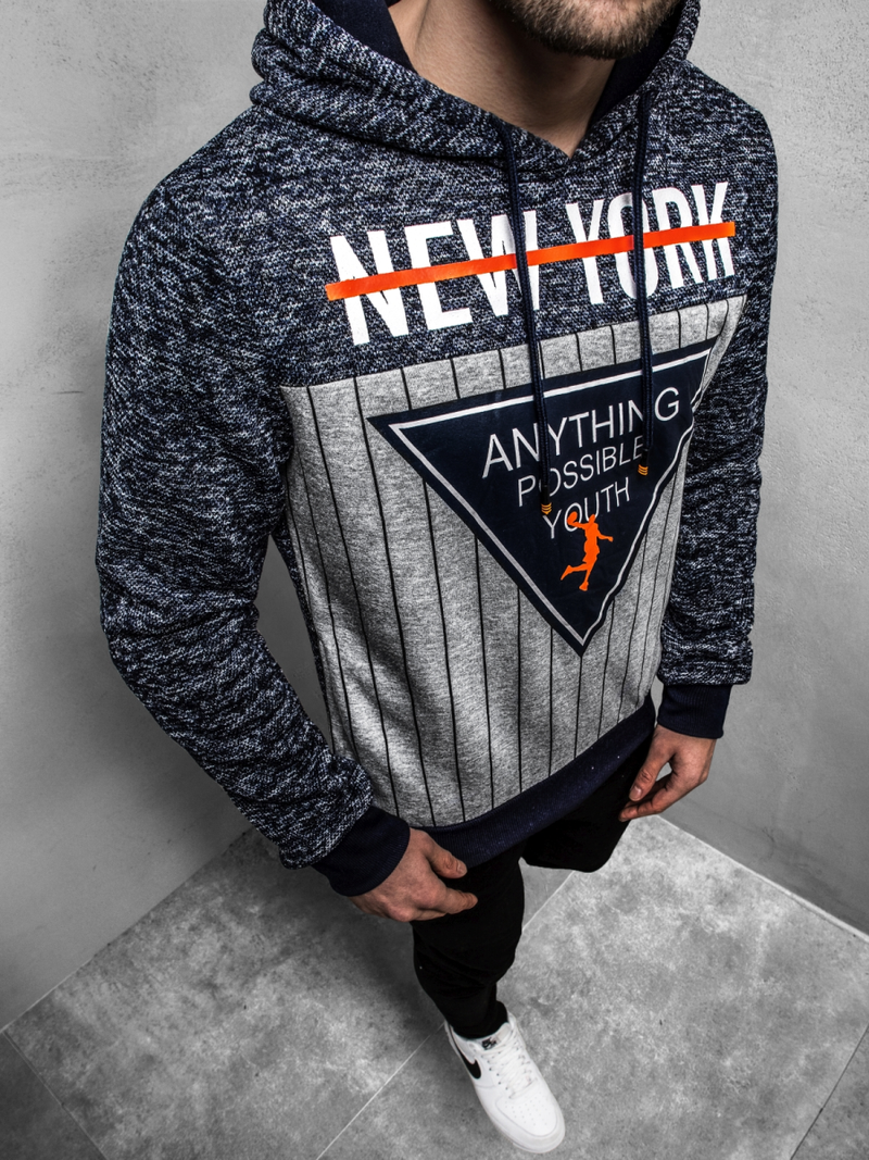 Hanorac bărbați bleumarin OZONEE JS/KS1907Z