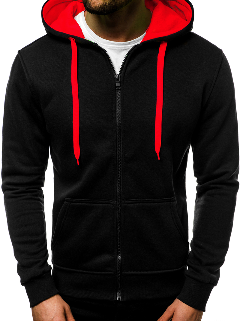 Hanorac bărbați neagră-roșie OZONEE JS/2013