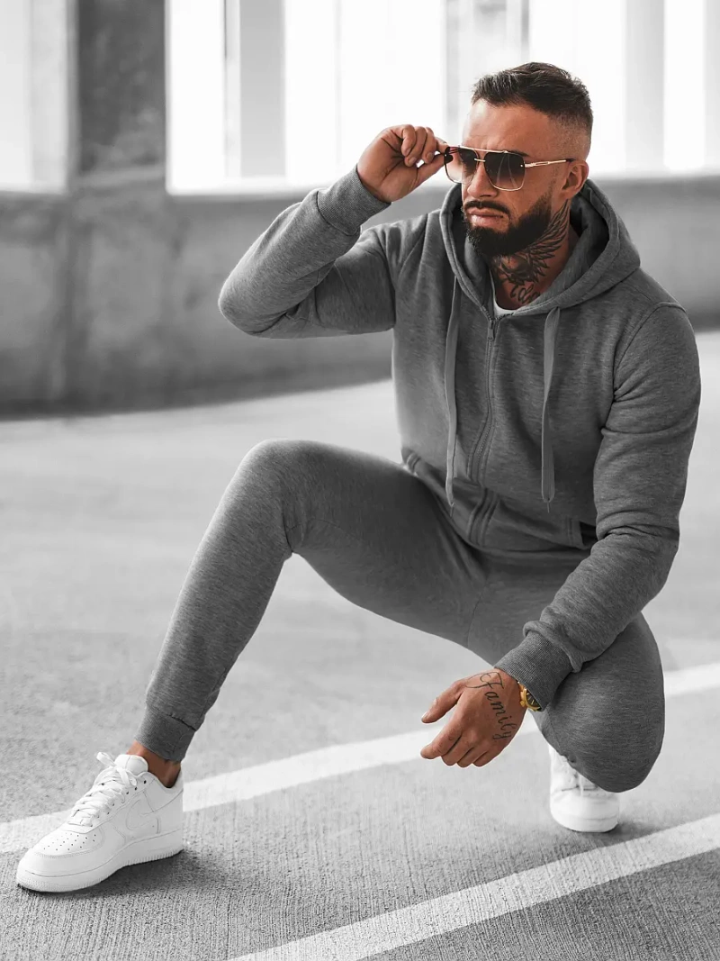 Compleu sport bărbaţi antracit OZONEE JS/68C10386/5Z