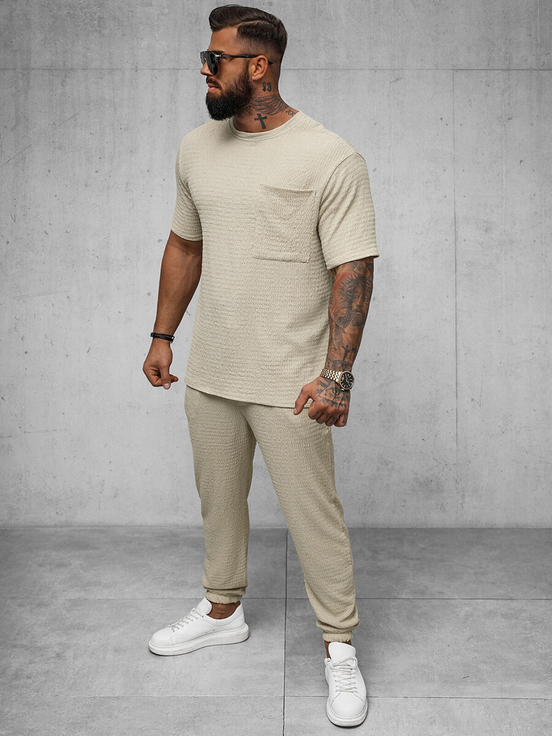 Tricou bărbați bej OZONEE O/Y960T