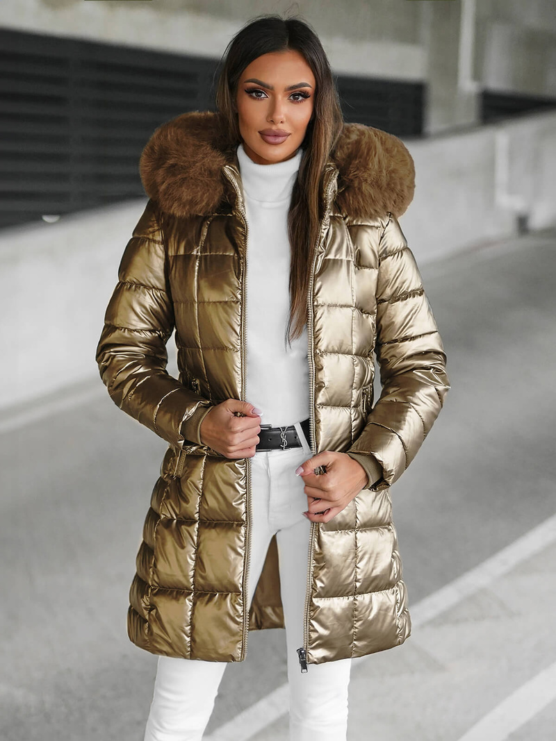 Geacă de femei aur OZONEE JS/16M9120/403Z