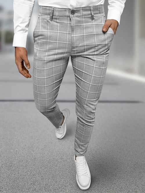 Pantaloni chino bărbaţi gri OZONEE DJ/5522Z