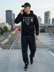 Hanorac bărbați negru OZONEE JS/8B1737/3Z