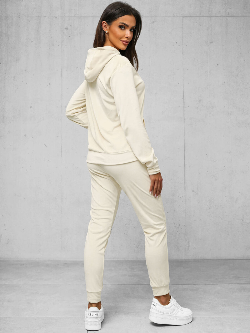 Compleu dama din catifea écru OZONEE JS/8C1176/155Z