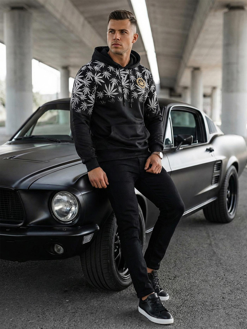 Hanorac bărbați negru OZONEE O/B272Z