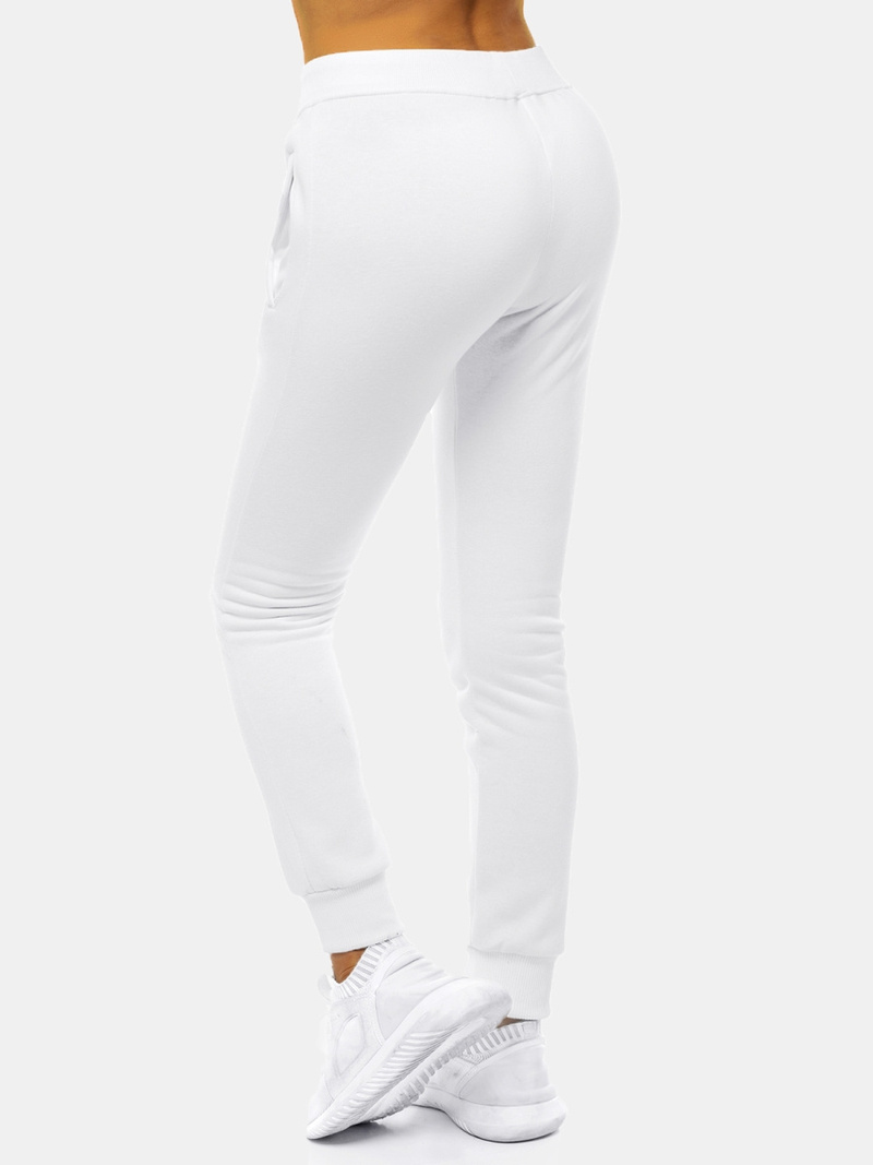 Pantaloni de training femei albi OZONEE JS/CK01