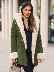 Geacă de iarnă damă verde OZONEE JS/M763/136Z