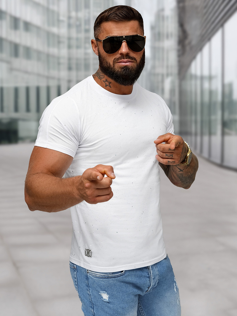 Tricou bărbați alb OZONEE O/QQ1388