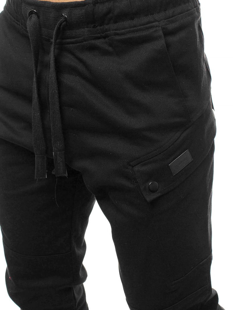Pantaloni chino jogger pentru bărbați negri OZONEE O/11103