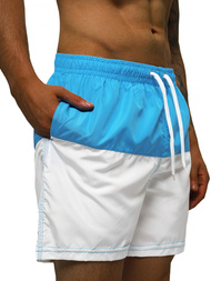 Pantaloni scurti de baie bărbați albastru-albi OZONEE JS/HM055