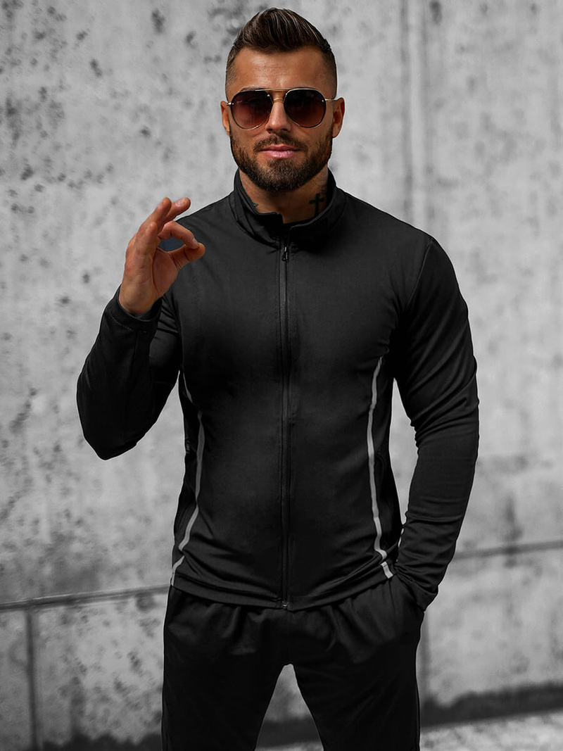 Jachetă de primăvară bărbați neagră OZONEE JS/M10309