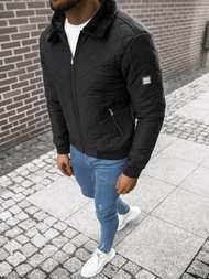 Jachetă de primăvară bărbați neagră OZONEE O/9032