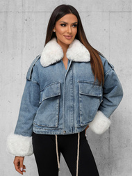 Jachetă de blugi femei albastră OZONEE JS/11Z8219Z