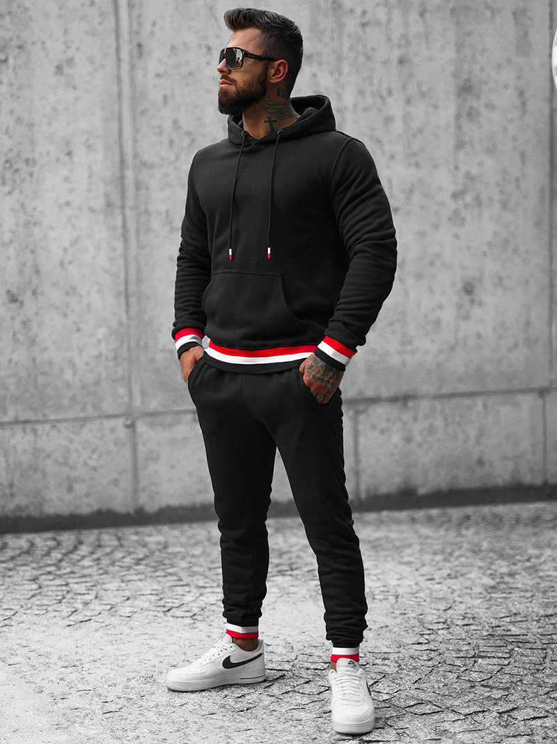 Compleu sport bărbaţi negru OZONEE JS/8C60/3