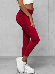 Pantaloni de trening femei din catifea bordo OZONEE JS/92K521/35