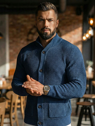 Pulover bărbați albastru marin OZONEE NB/MM6020/6Z