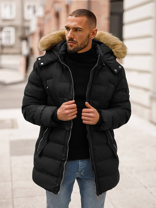 Geacă bărbați neagră OZONEE JS/5M3122/392Z