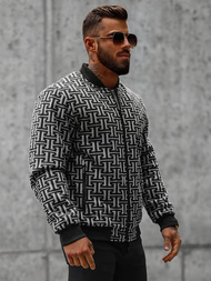 Jachetă bărbați neagră-gri OZONEE O/3A55