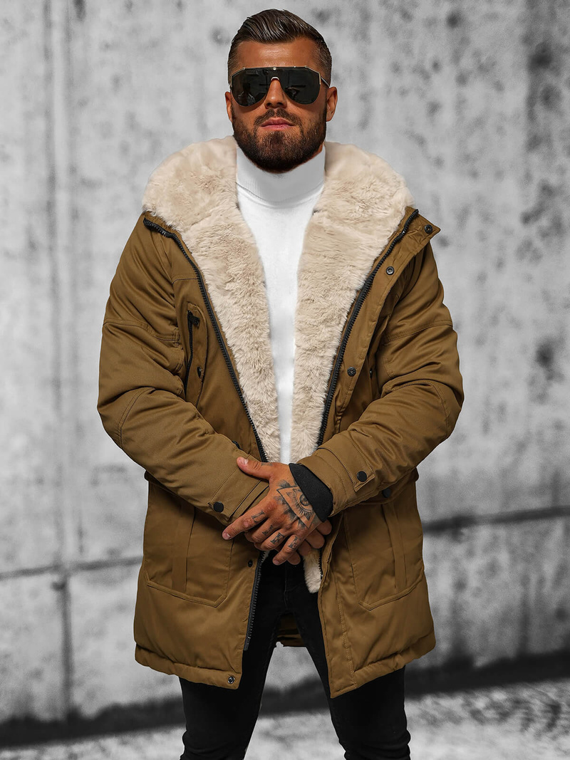 Geacă de iarnă parka bărbați camel OZONEE JS/22M317/84