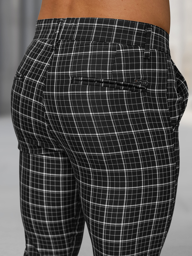 Pantaloni chino bărbaţi negri OZONEE DJ/5515Z