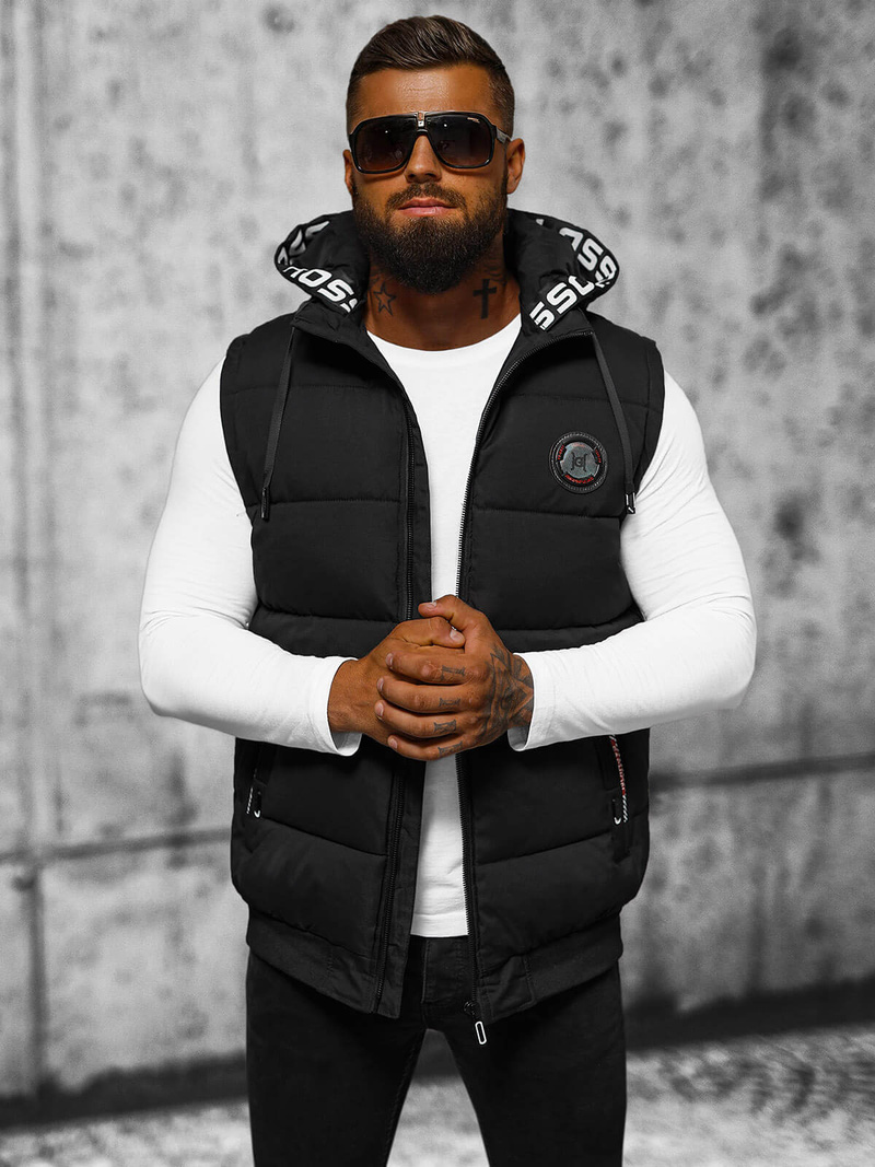 Vestă bărbați neagră OZONEE JS/84M3028/392