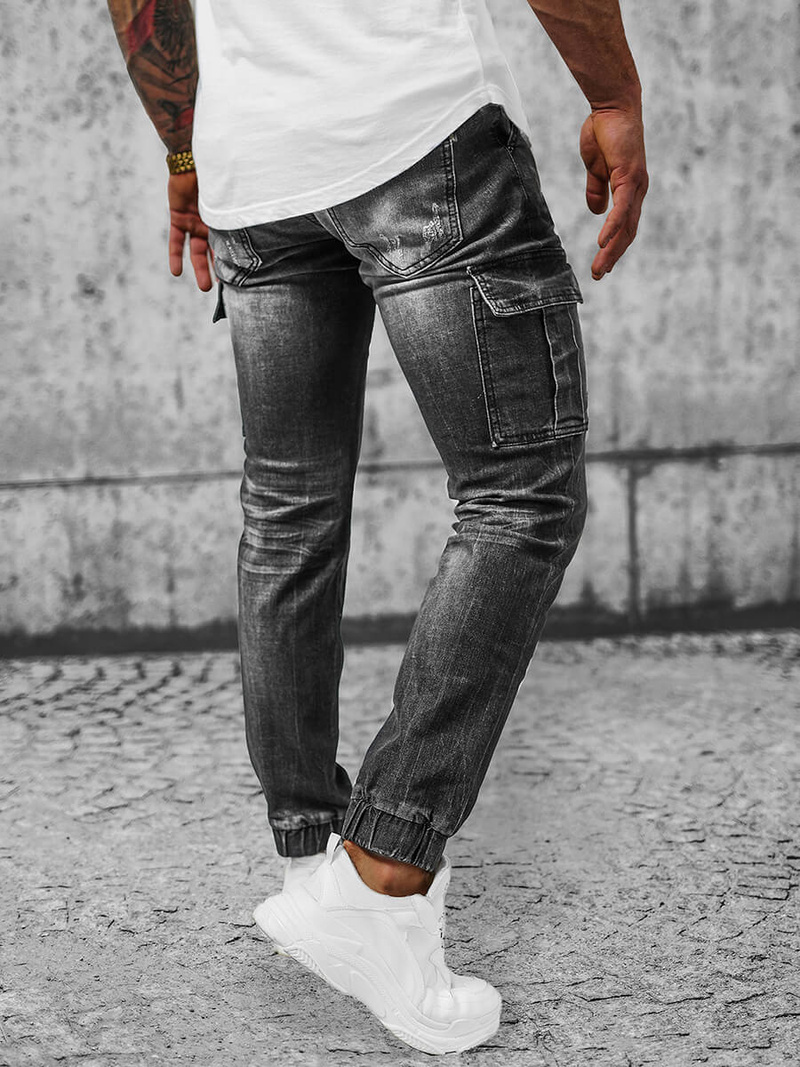 Pantaloni jogger bărbați negri OZONEE NB/MP0130N