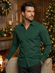 Cămașă bărbați verde OZONEE O/V66Z