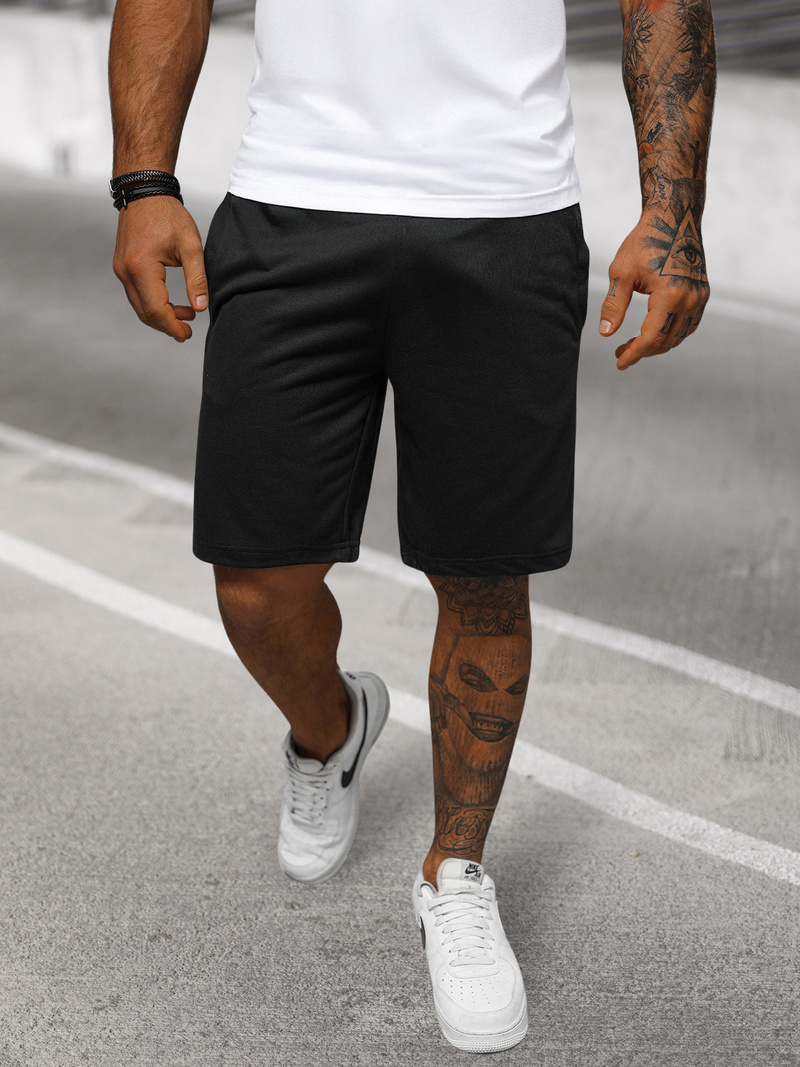 Pantaloni scurți sport bărbați negri OZONEE JS/8K100/3Z
