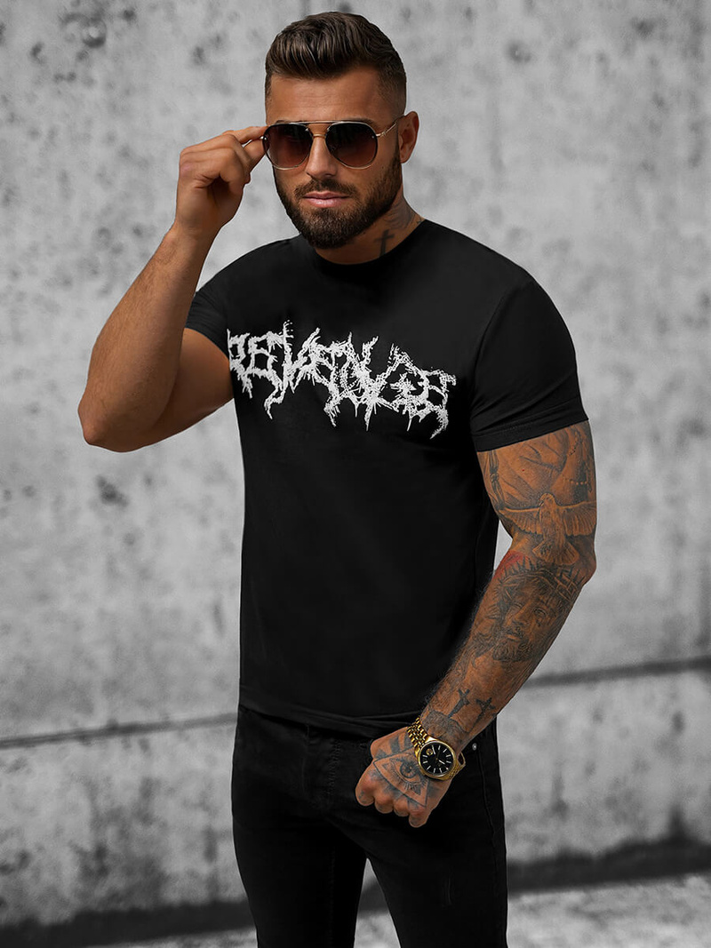 Tricou bărbați negru OZONEE NB/MT3027