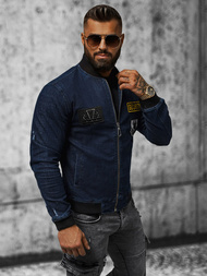 Jachetă de blugi bărbați albastru marin OZONEE NB/MJ509BZ