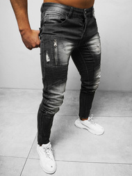 Blugi bărbaţi negri OZONEE NB/MP0046N