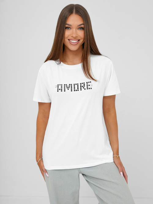 Tricou femei alb-negru OZONEE JS/YJ77716