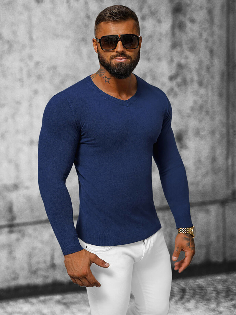 Pulover bărbați albastru închis OZONEE NB/MMB601/5Z