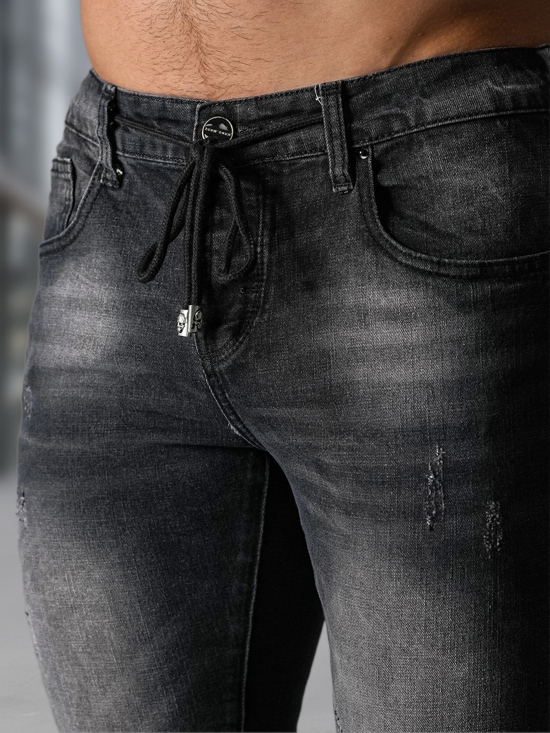 Blugi pentru barbati negri OZONEE NB/MP0063/1NZ