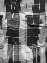 Cămașă bărbați neagră OZONEE NB/MC727N