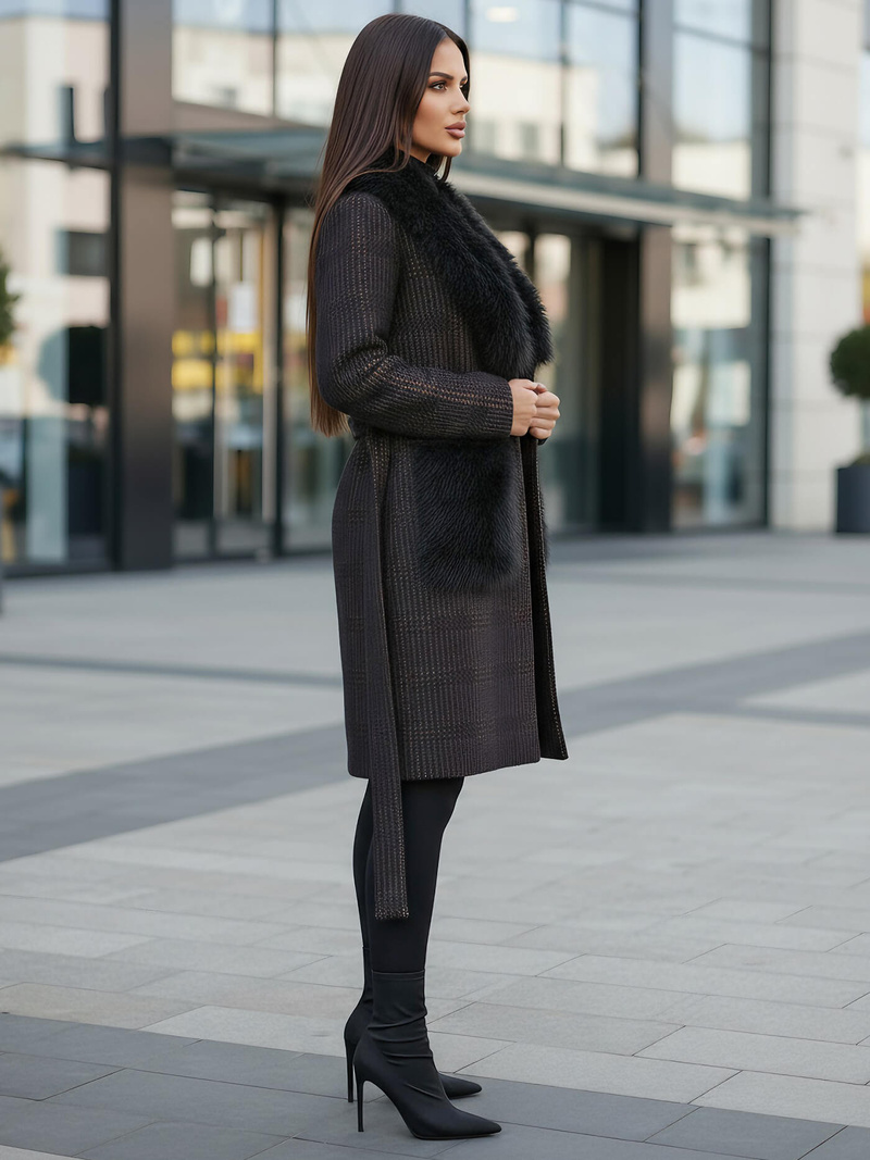 Palton de dama negru OZONEE JS/53M5200/1Z