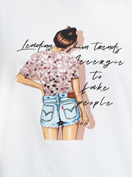 Tricou femei alb OZONEE JS/95T2573/1