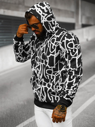 Hanorac bărbați negru-alb OZONEE JS/8B1139/1