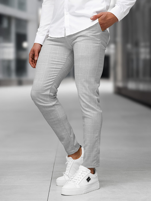 Pantaloni chino bărbaţi gri OZONEE DJ/5505Z