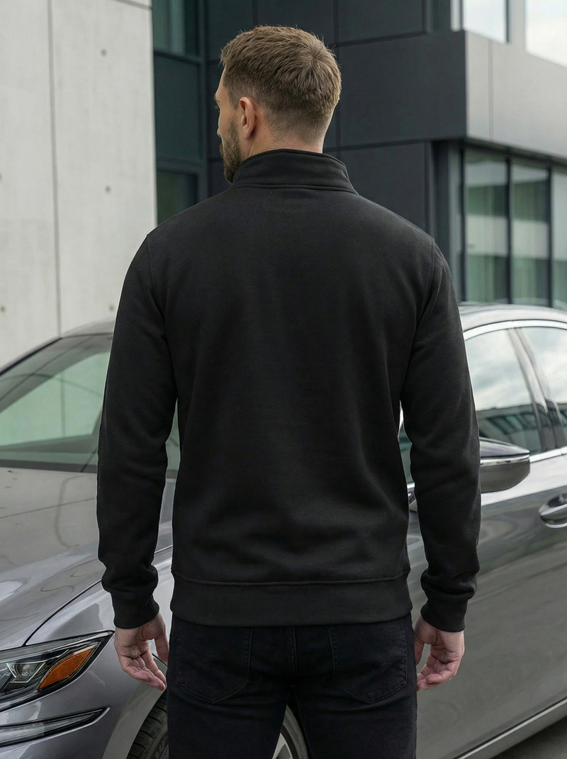 Bluză cu fermoar bărbați neagră OZONEE JS/2002Z