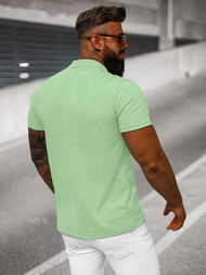 Tricou polo bărbați verde-mentă OZONEE JS/8T80/153Z